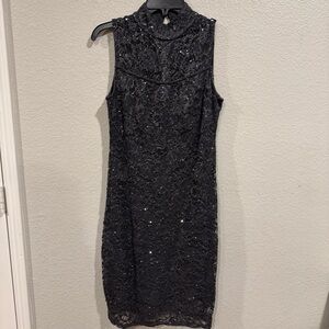 Elegant Blue Gray Lace Dress size 4